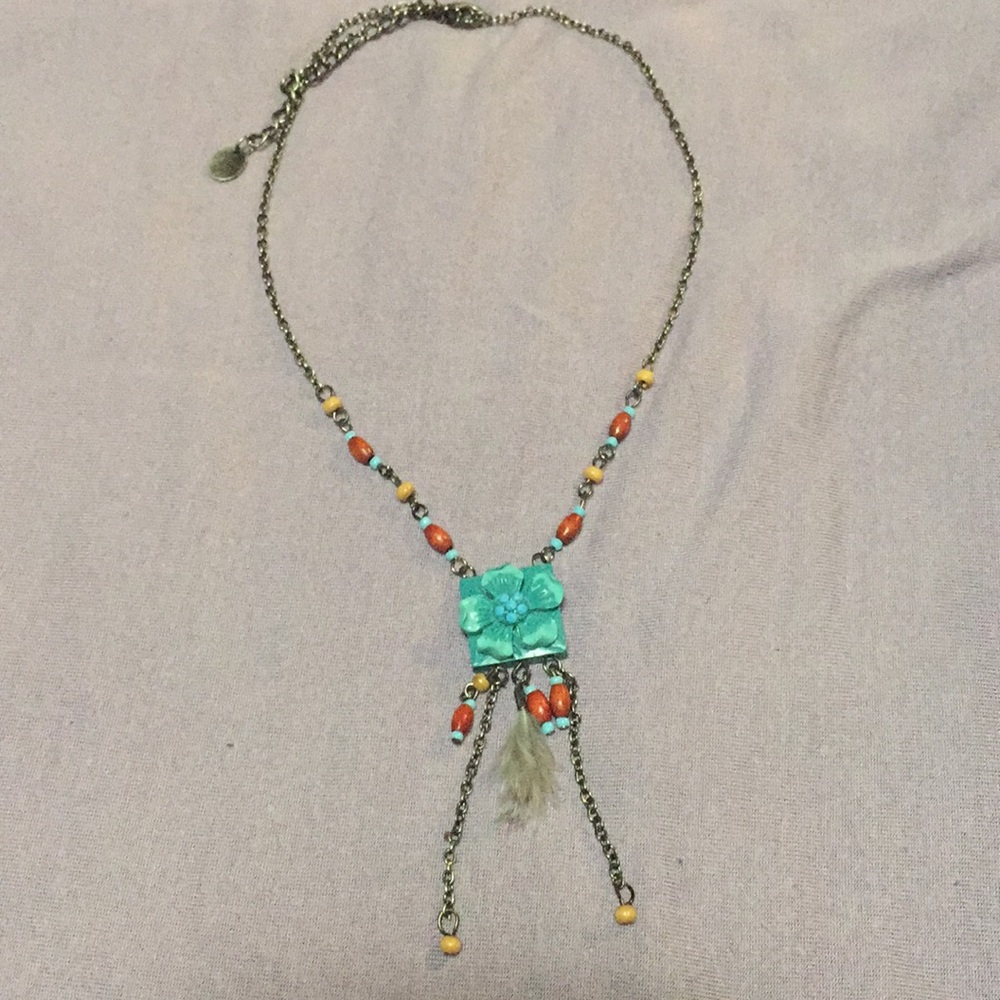 Vintage Turquoise Flower Necklace